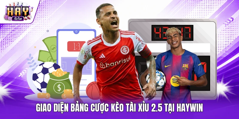 Giao diện bảng cược kèo Tài Xỉu 2.5 tại Haywin
