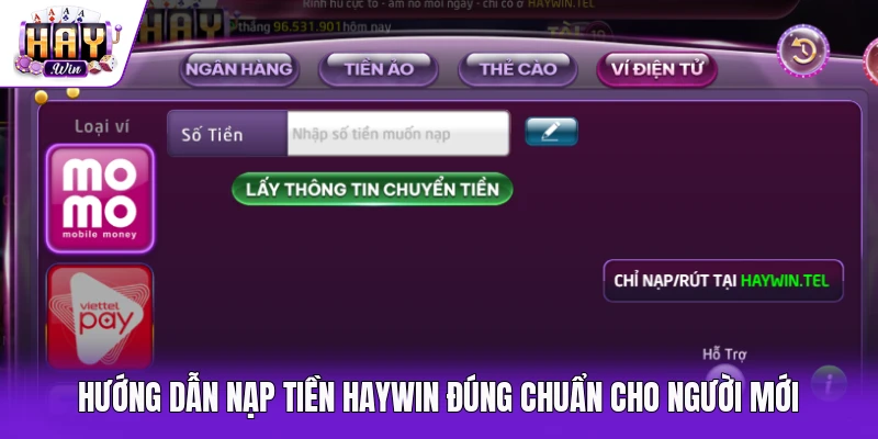 Hướng dẫn nạp tiền Haywin đúng chuẩn cho người mới