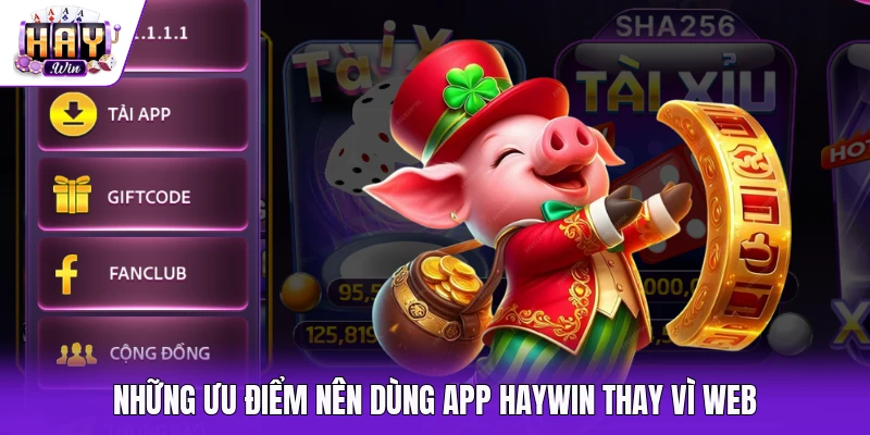 Những ưu điểm nên dùng app Haywin thay vì web
